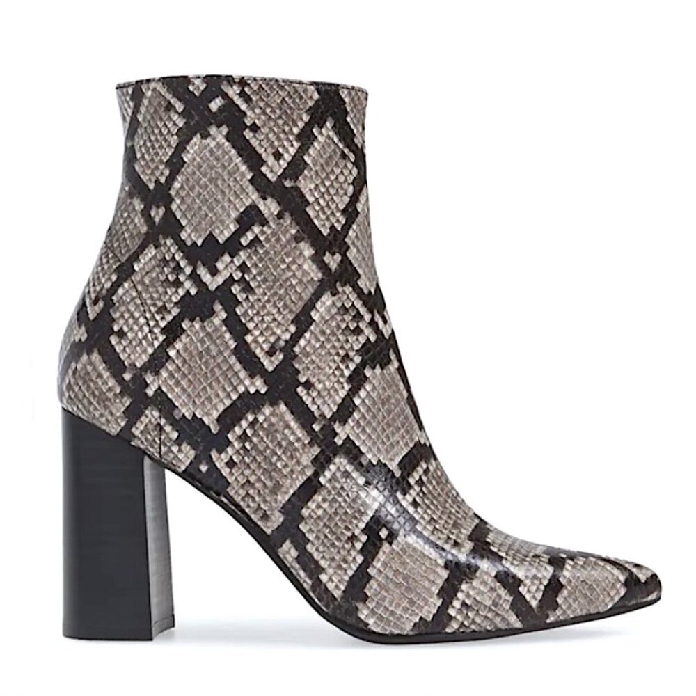 Jeffrey Campbell Raven Leather Python Ankle Side … - image 1
